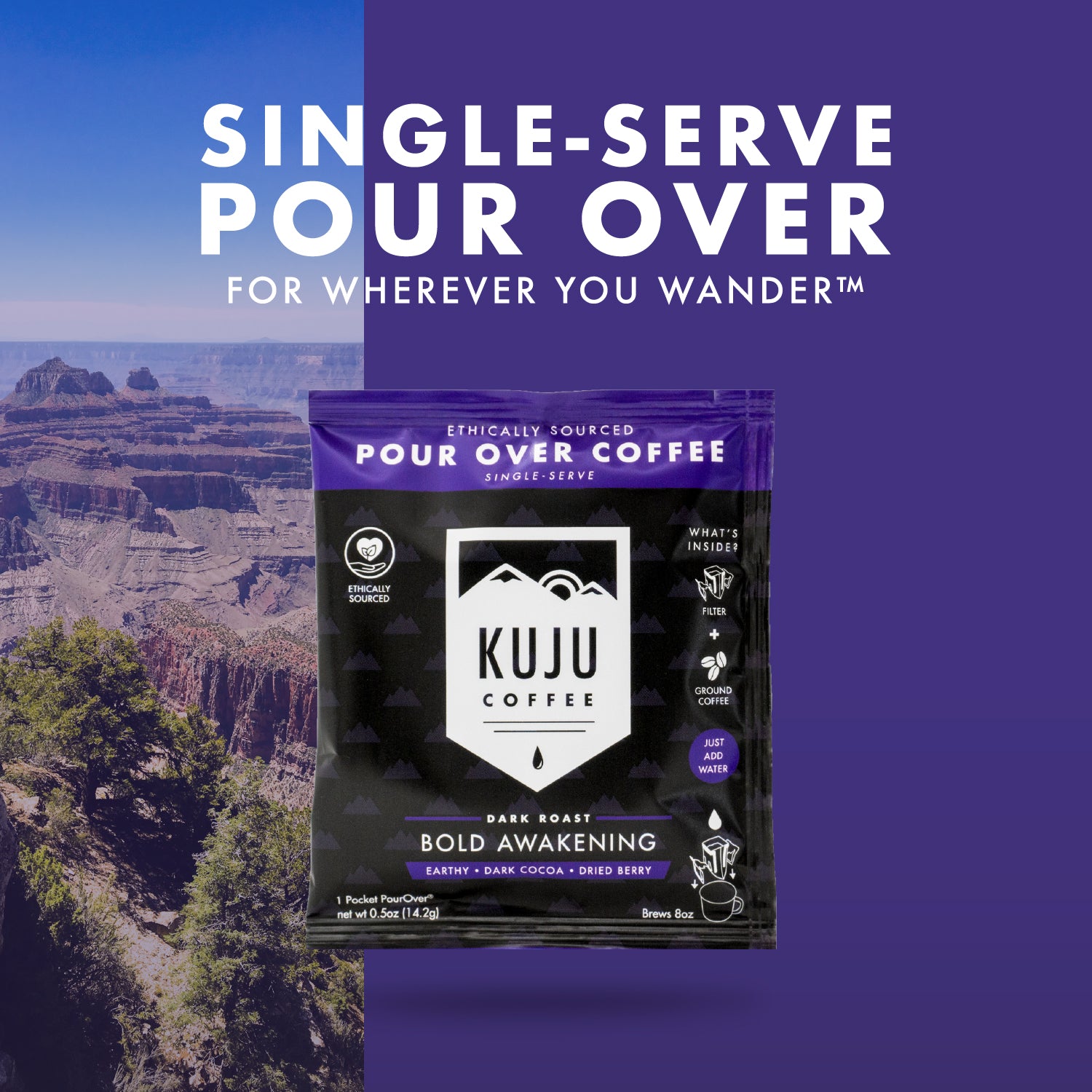 Single-Serve Pour Over Coffee | Bold Awakening, Dark Roast - Kuju Coffee