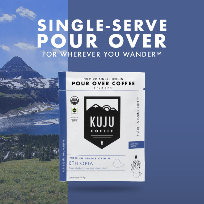 Single-Serve Pour Over Coffee | Fair Trade, Organic - Ethiopia, Yirgacheffe - Kuju Coffee